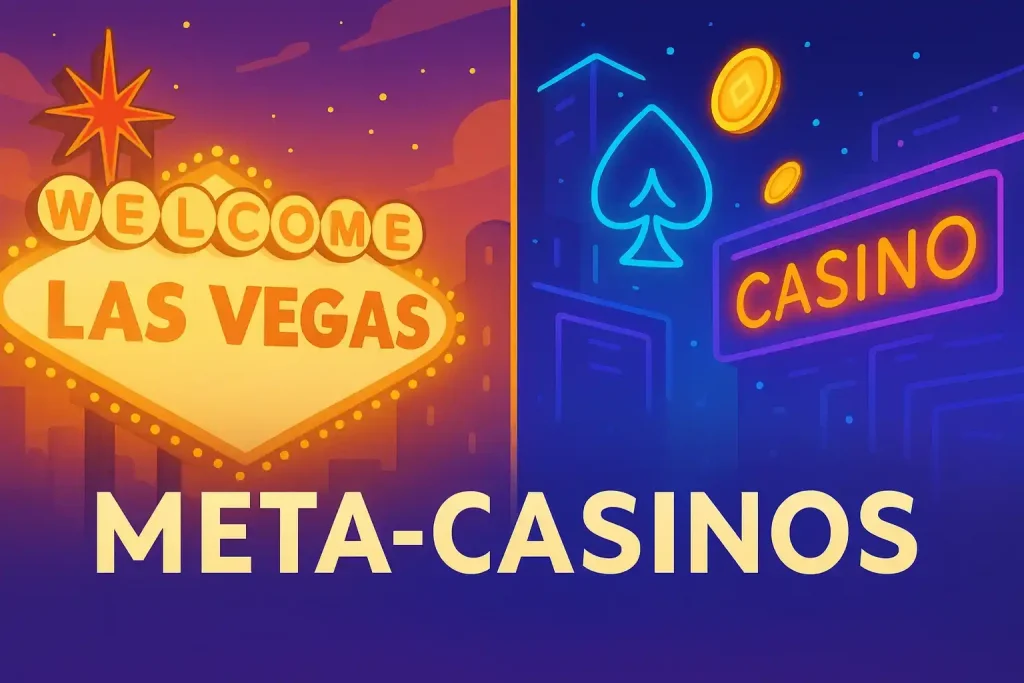 Neon Las Vegas meets Metaverse casino glowing sign – meta-casinos.com